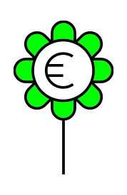bloem met euroteken